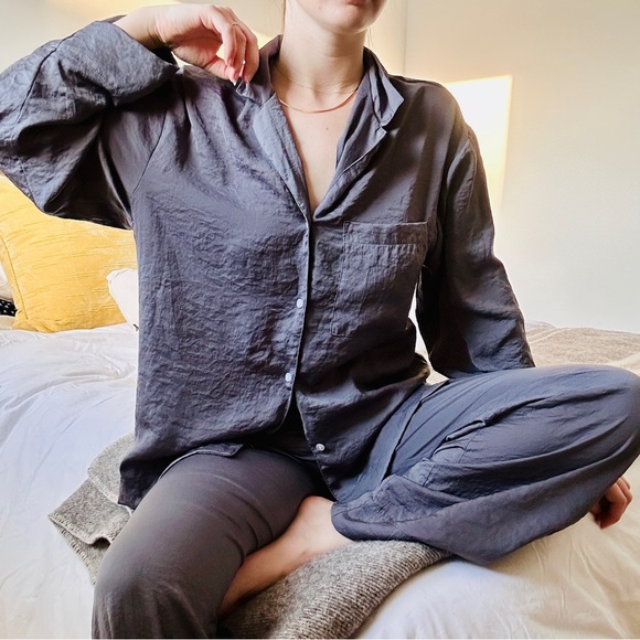 H&M Other - H&M Purple/Grey Satin Pajamas